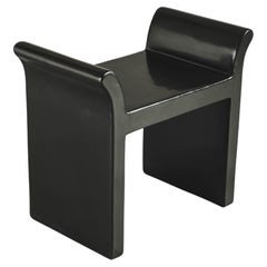 Contemporary Black Lacquer Vanity Seat by Robert Kuo, Hand Made, Limited Edition