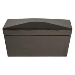 Contemporary Black Lacquered Rectangular Wooden Decorative Box