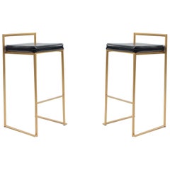 Contemporary Black Leather Bar Stools Vintage Contemporary Black Leather Bar Stools