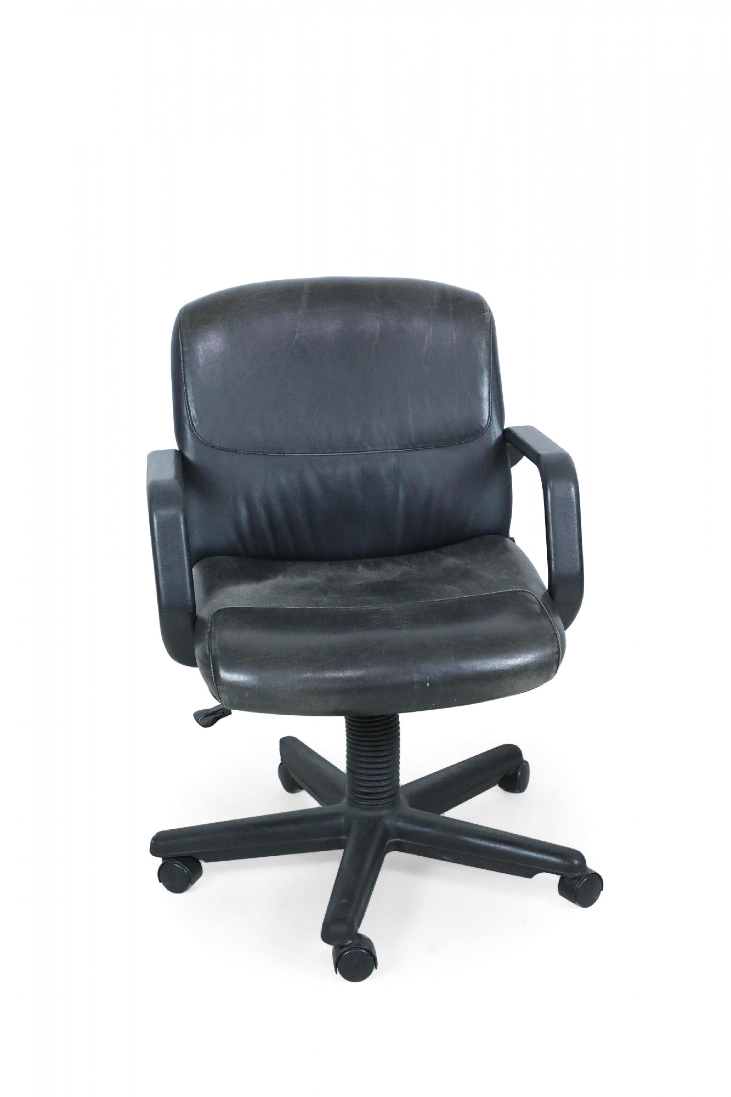 20th Century Contemporary Black Leather Office Chair by Atelier Int For Sale