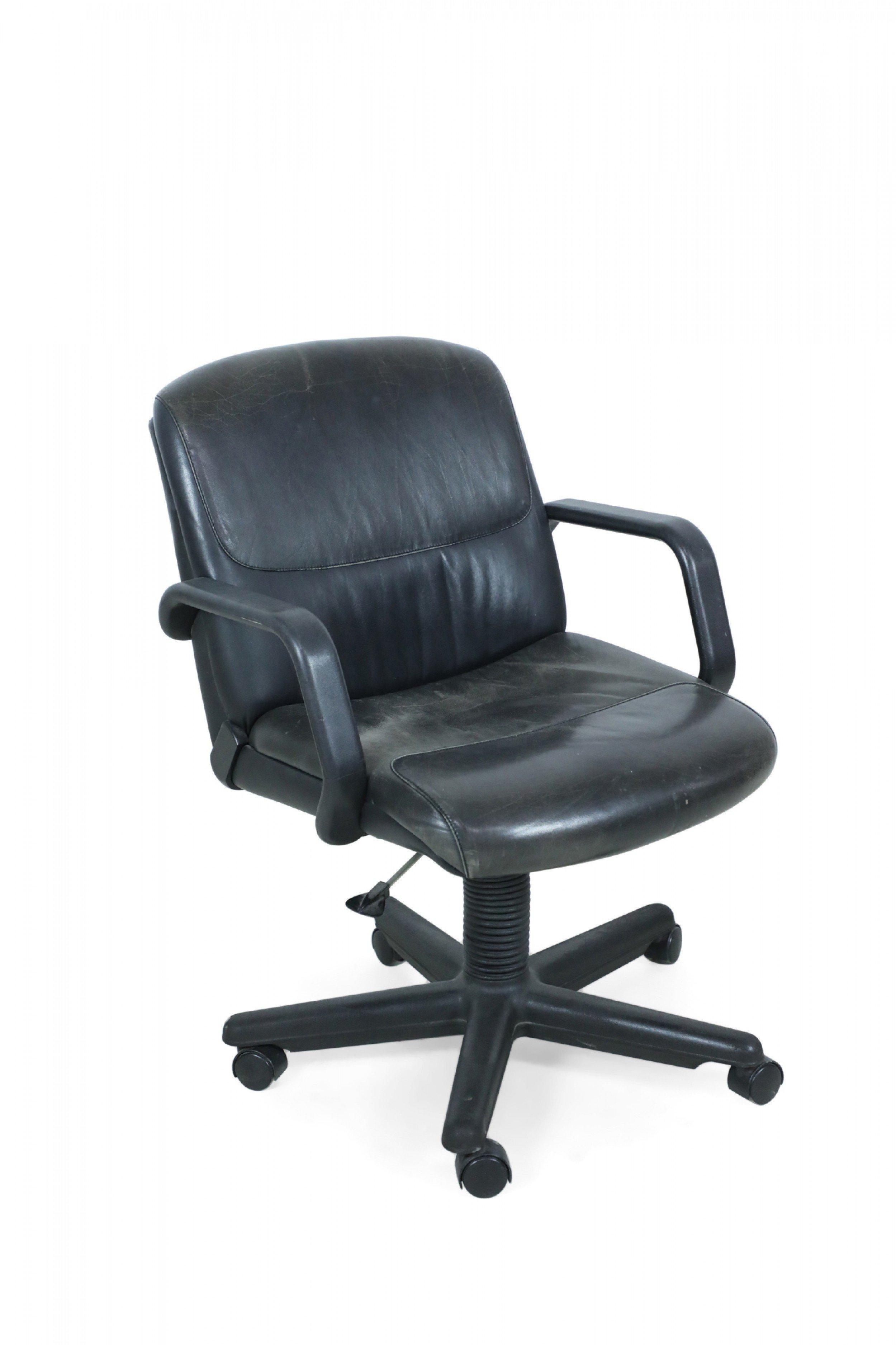 Metal Contemporary Black Leather Office Chair by Atelier Int For Sale