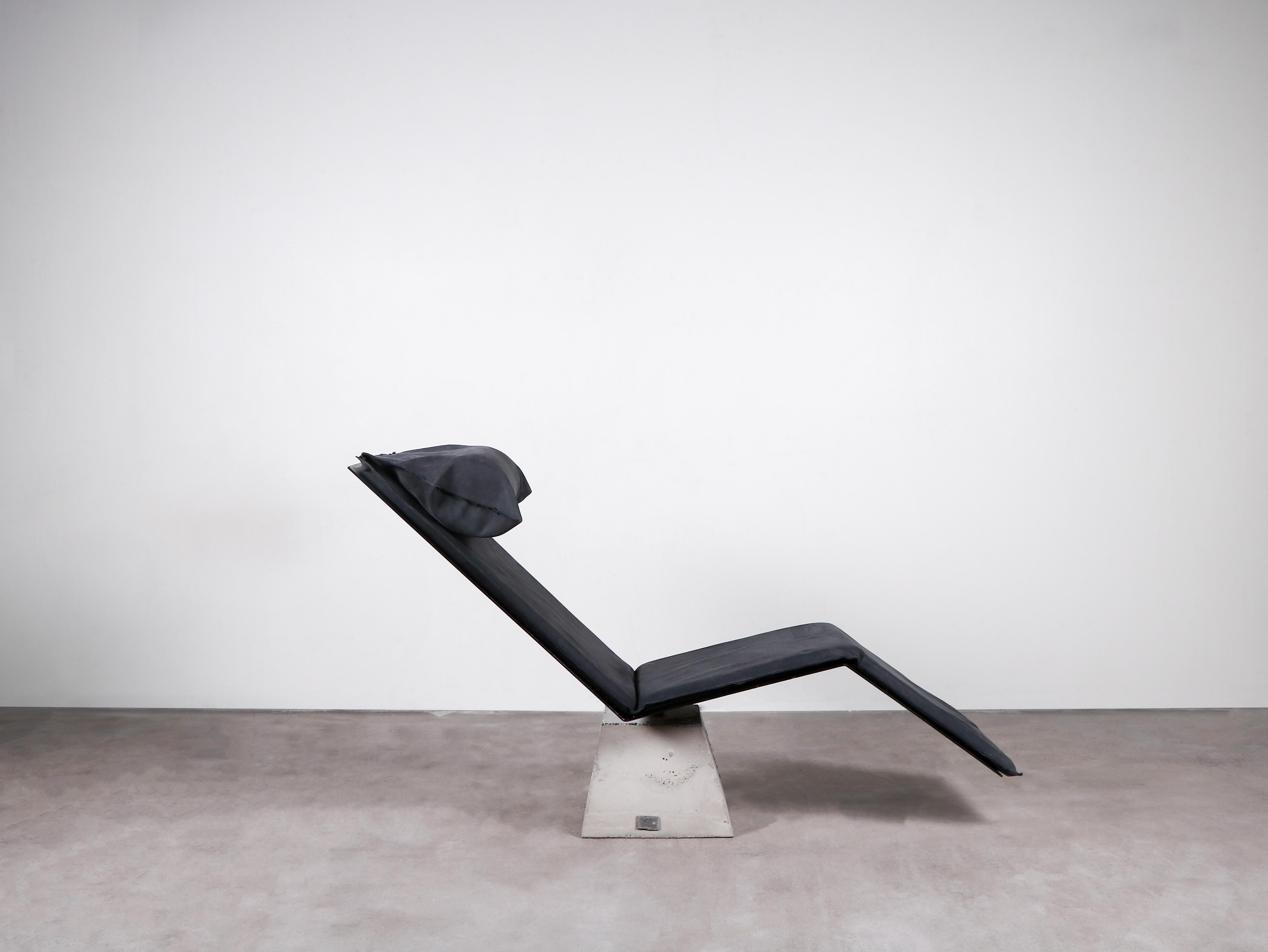 Upholstery Contemporary Black Lounge Chair / Chaise Lounge, Flykt Chair by Lucas Morten