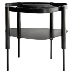 Contemporary Black Marble Side Table, Bijou Black by Adam Court for Okha