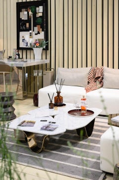 Moon Tray by Myface - Nero Marquina Marble & Stainless Steel