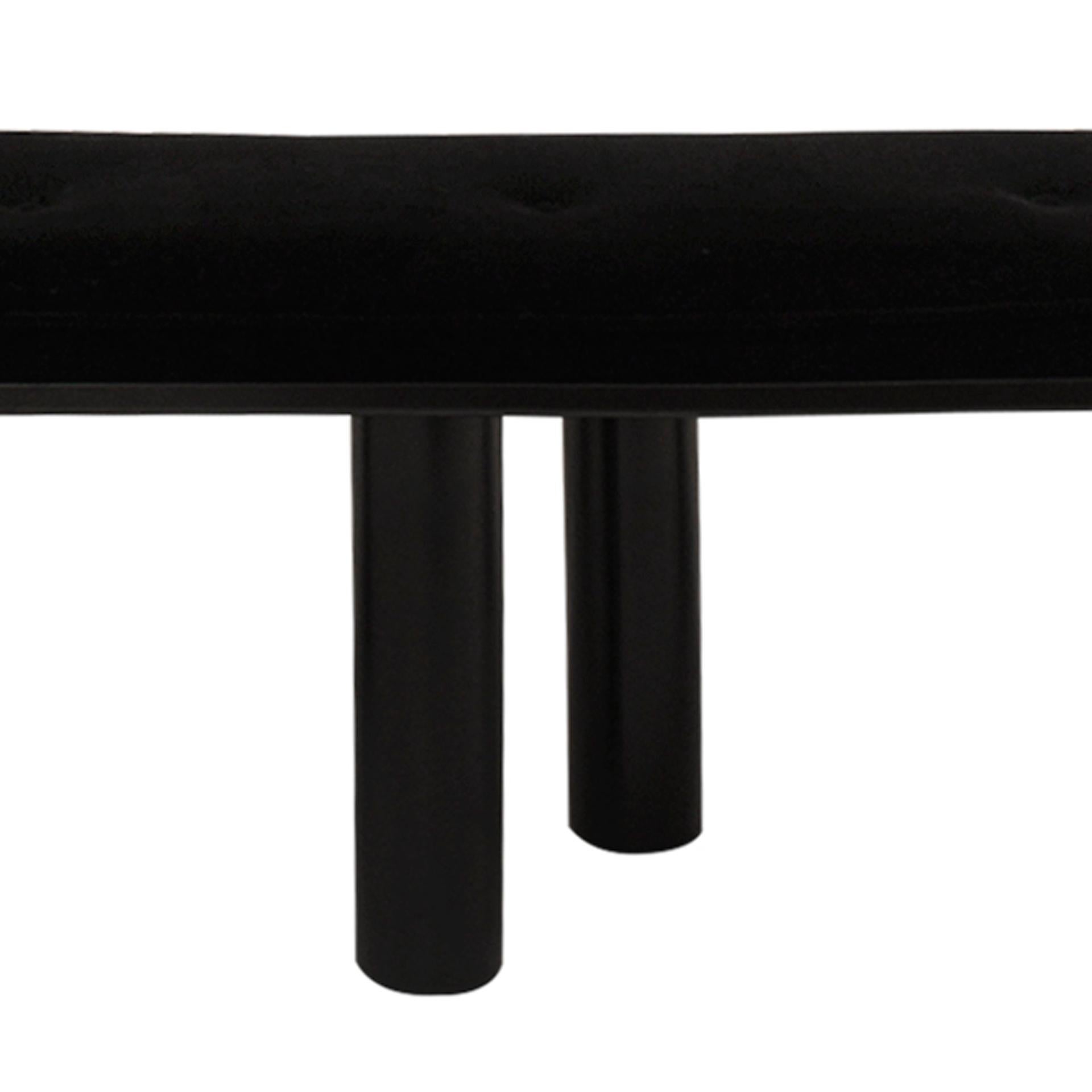 Banc contemporain en métal noir et coton Design/One par I.A. Studio en vente 1