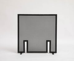 Contemporary Black Metal Mesh Firescreen