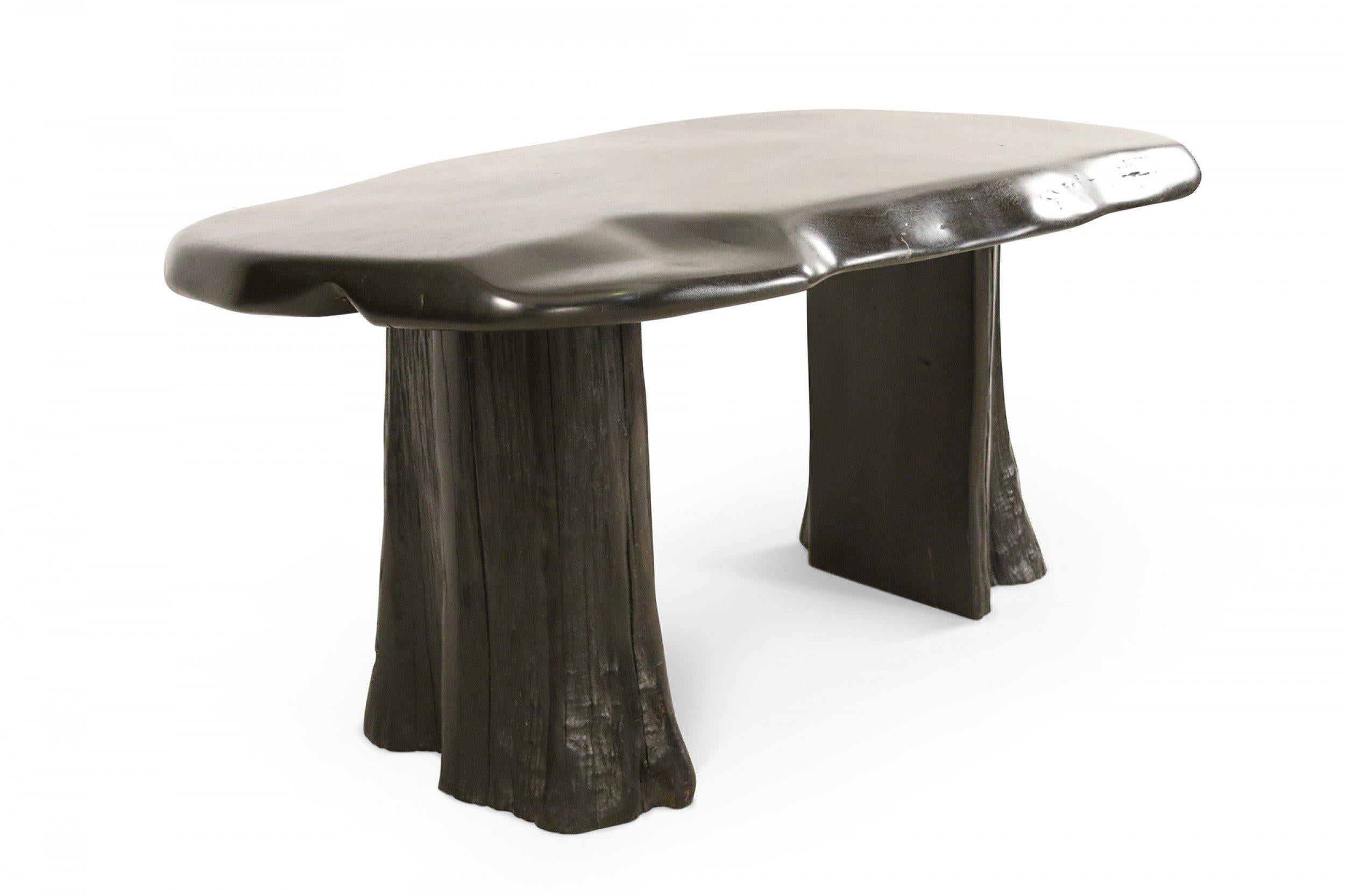 Contemporary Black Painted Tree Trunk Design Desk or Console Table For Sale 2