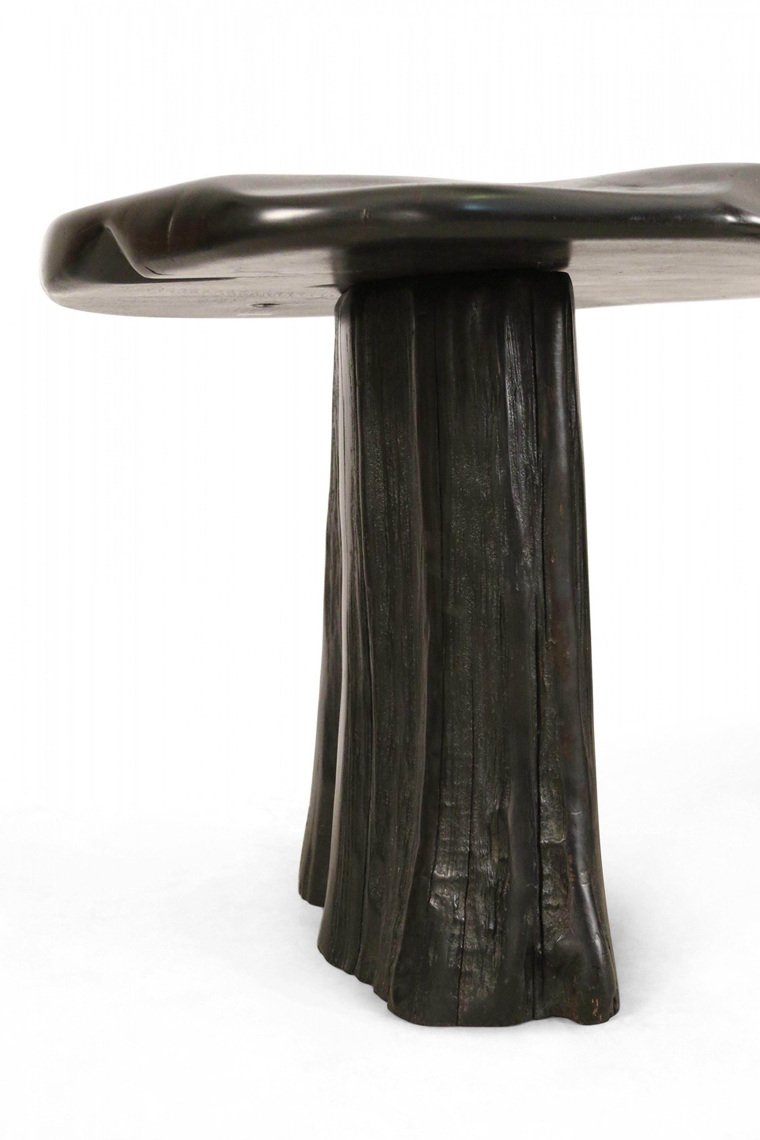 Contemporary Black Painted Tree Trunk Design Desk or Console Table For Sale 1