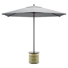 Contemporary Parasol & Base with Outdoor Fabric, Body in Green Marble