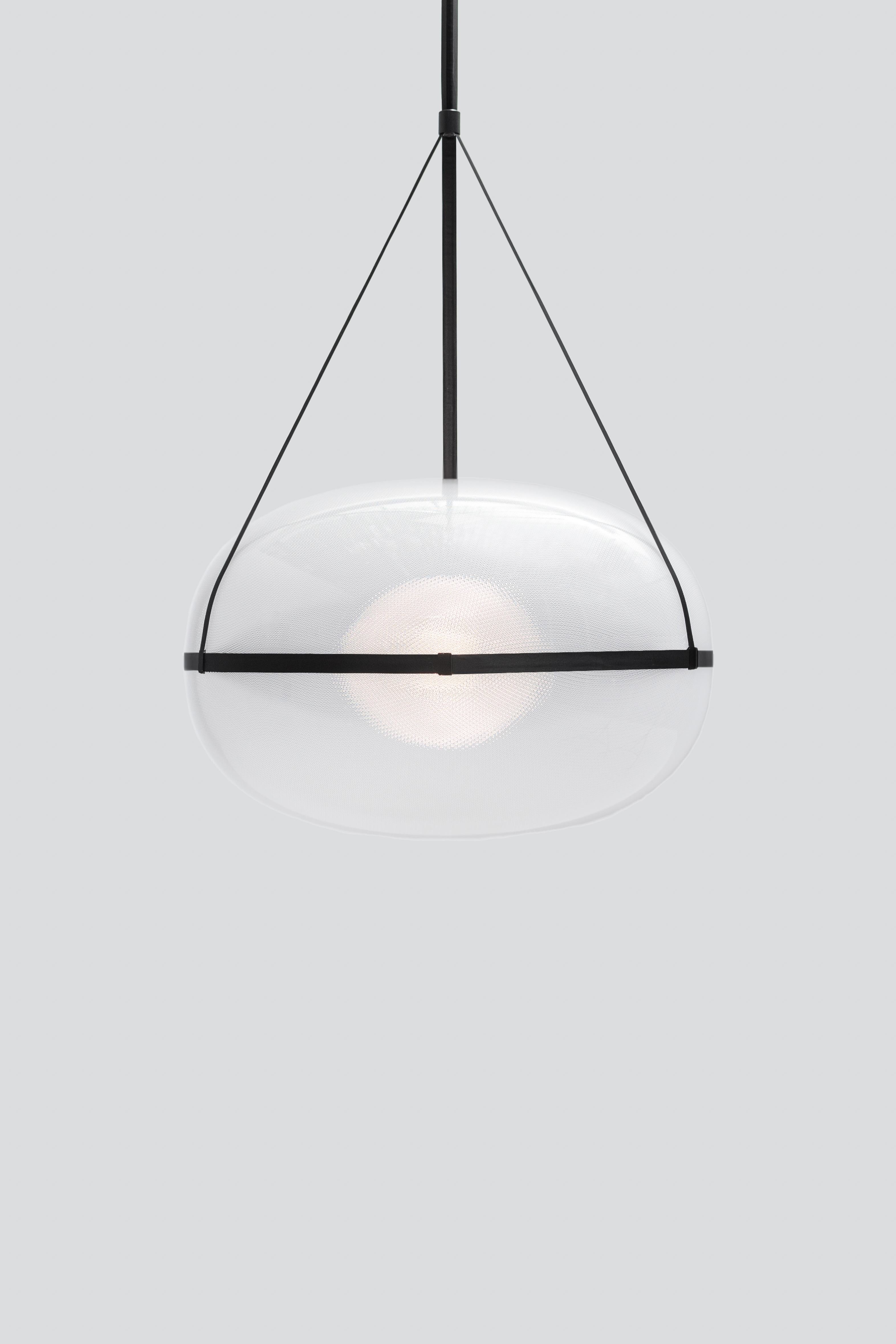Organico moderno Lampada a sospensione nera contemporanea 'Iris 60', A/A in vendita
