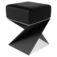 Contemporary Black Pentagon Stool by Luís Mercader