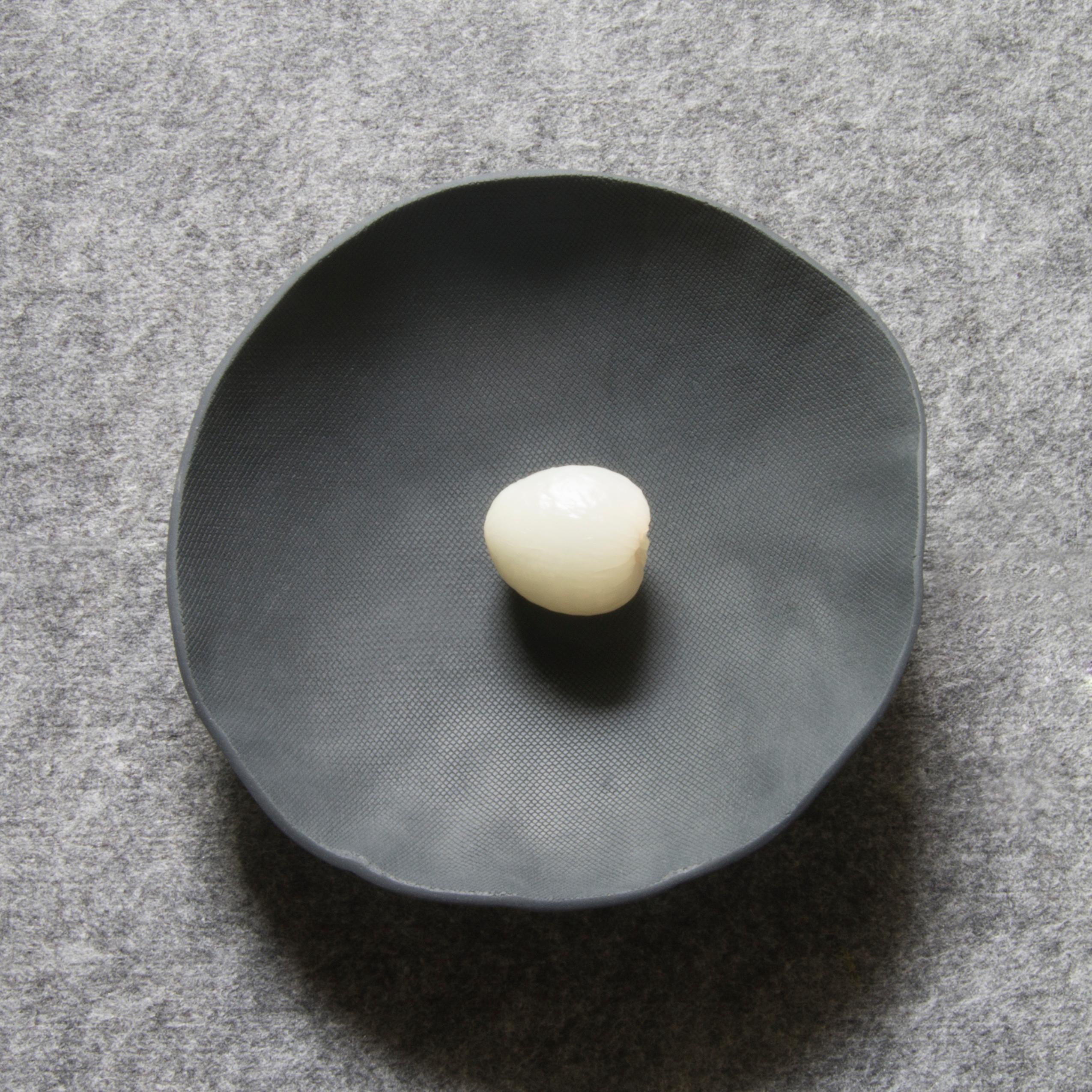 Mexican Handmade Serving Plate Black Porcelain Small Jicara For Sale