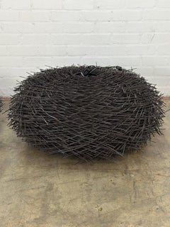 Contemporary Black Rattan Pendant- Large