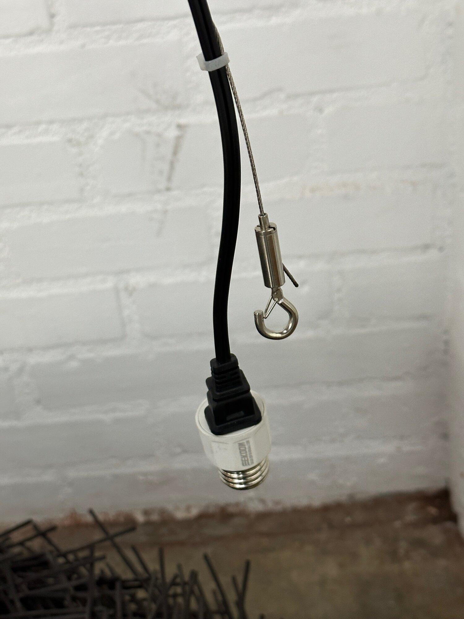 Twig Contemporary Black Rattan Pendant- Medium For Sale