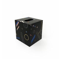 Contemporary Black Resin and Brass Tissue Box Cover by Elyse Graham