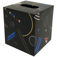 Contemporary Black Resin and Brass Tissue Box Cover by Elyse Graham