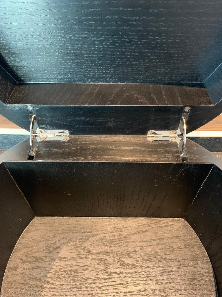 Decorative, Polished Black Shagreen and Bone Trinket Box and Tray Set