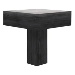 Contemporary Black Side Table "Tee", Made of Brazilian Ashwood