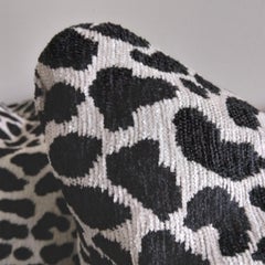 Contemporary Black & Silver Cheetah Print Accent Pillows, a Pair