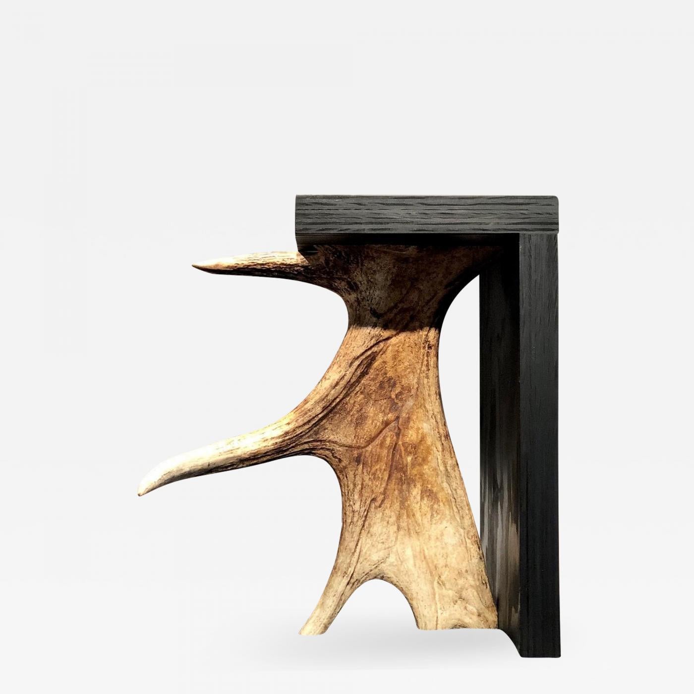 Contemporary black Stag T Stool / Side Table by Rick Owens For Sale 1