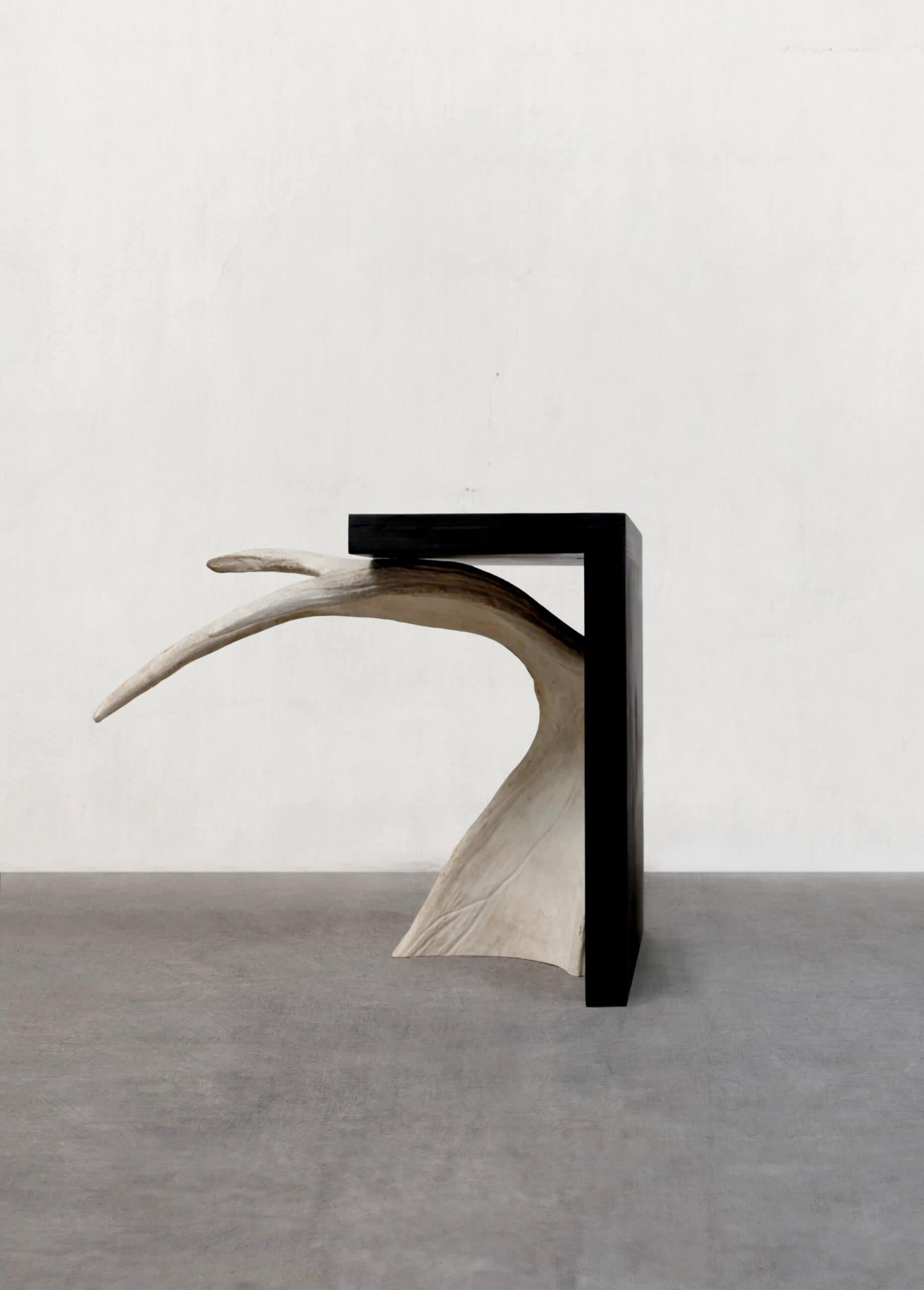 Contemporary black Stag T Stool / Side Table by Rick Owens For Sale 3