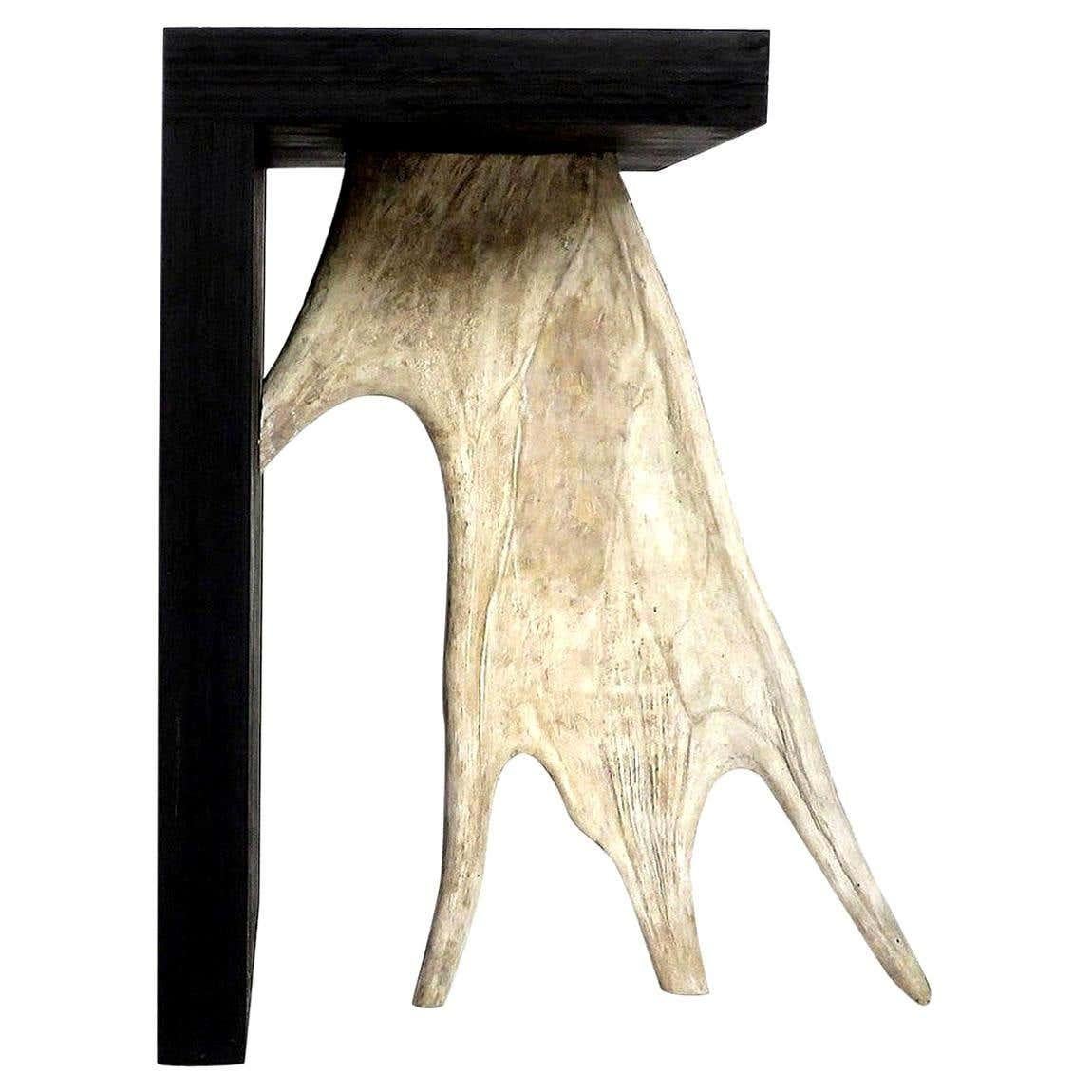 Antler Contemporary black Stag T Stool / Side Table by Rick Owens For Sale