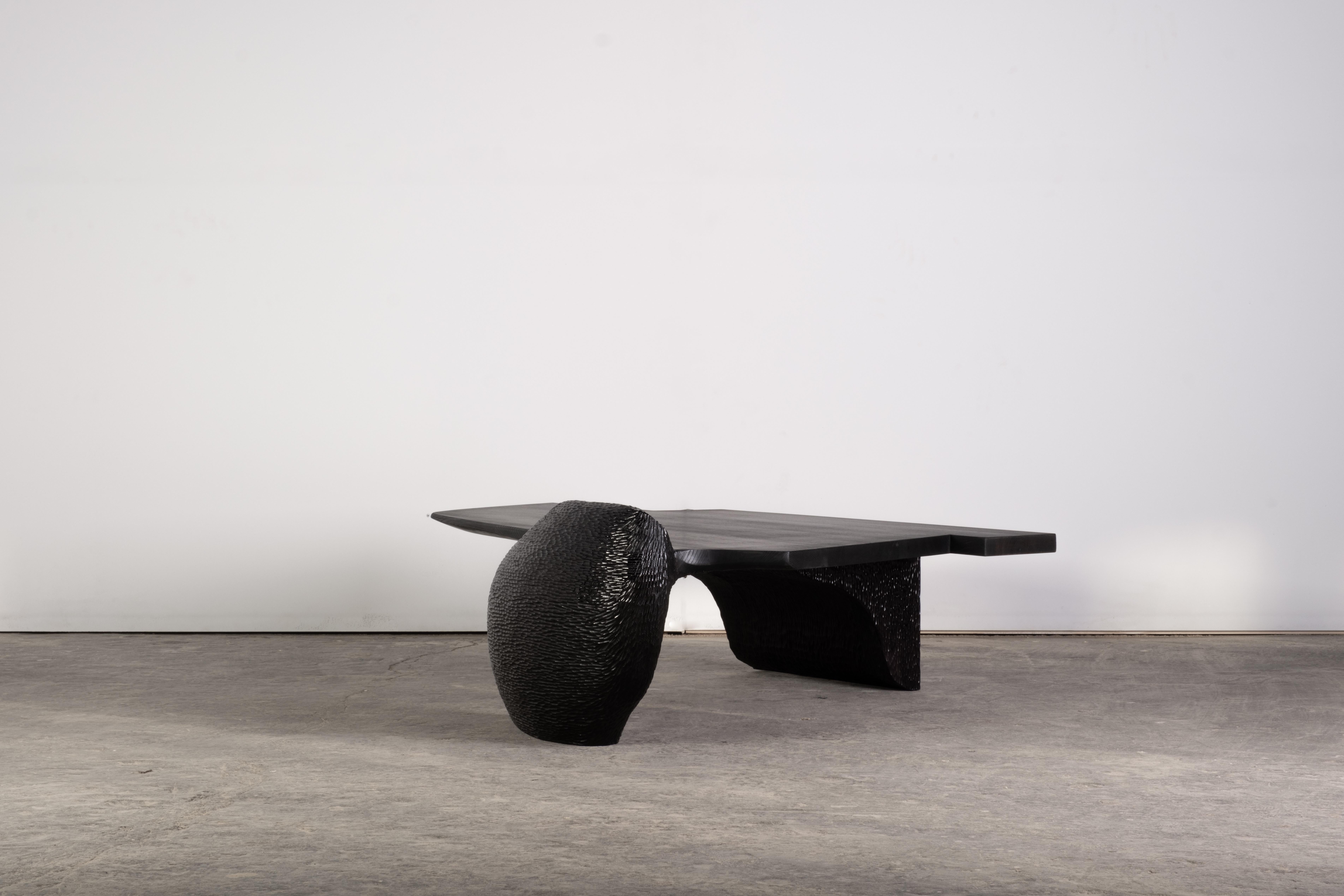 Contemporary Black stained ash EM303 coffee table For Sale 1