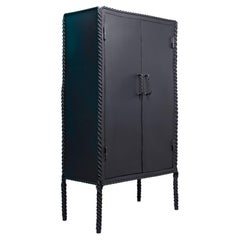 Contemporary Black Steel Twisted Cabinet XL by Ward Wijnant