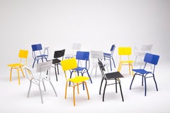 Contemporary Black Steel Twisted Dining Chair by by Ward Wijnant