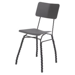 Contemporary Black Steel Twisted Dining Chair by by Ward Wijnant