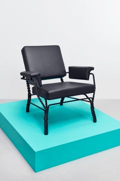 Contemporary Black Steel Twisted Lounge by by Ward Wijnant