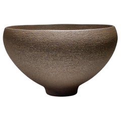 Contemporary Black Stoneware Ceramic Bowl by Rachel Peters, Unglazed, In Stock.