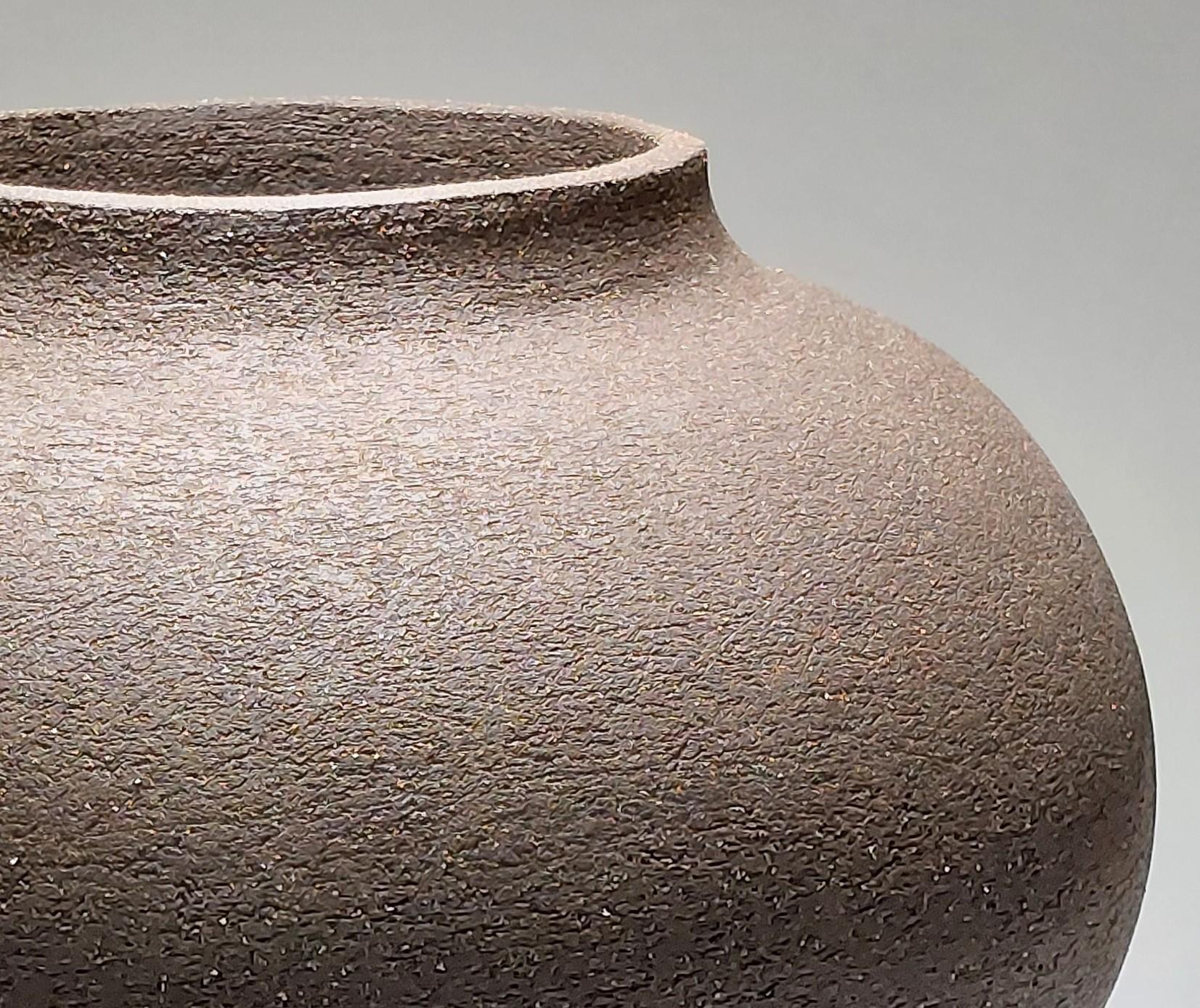 Scandinavian Modern Contemporary Black Stoneware Ceramic Vessel by Rachel Peters, In Stock. For Sale