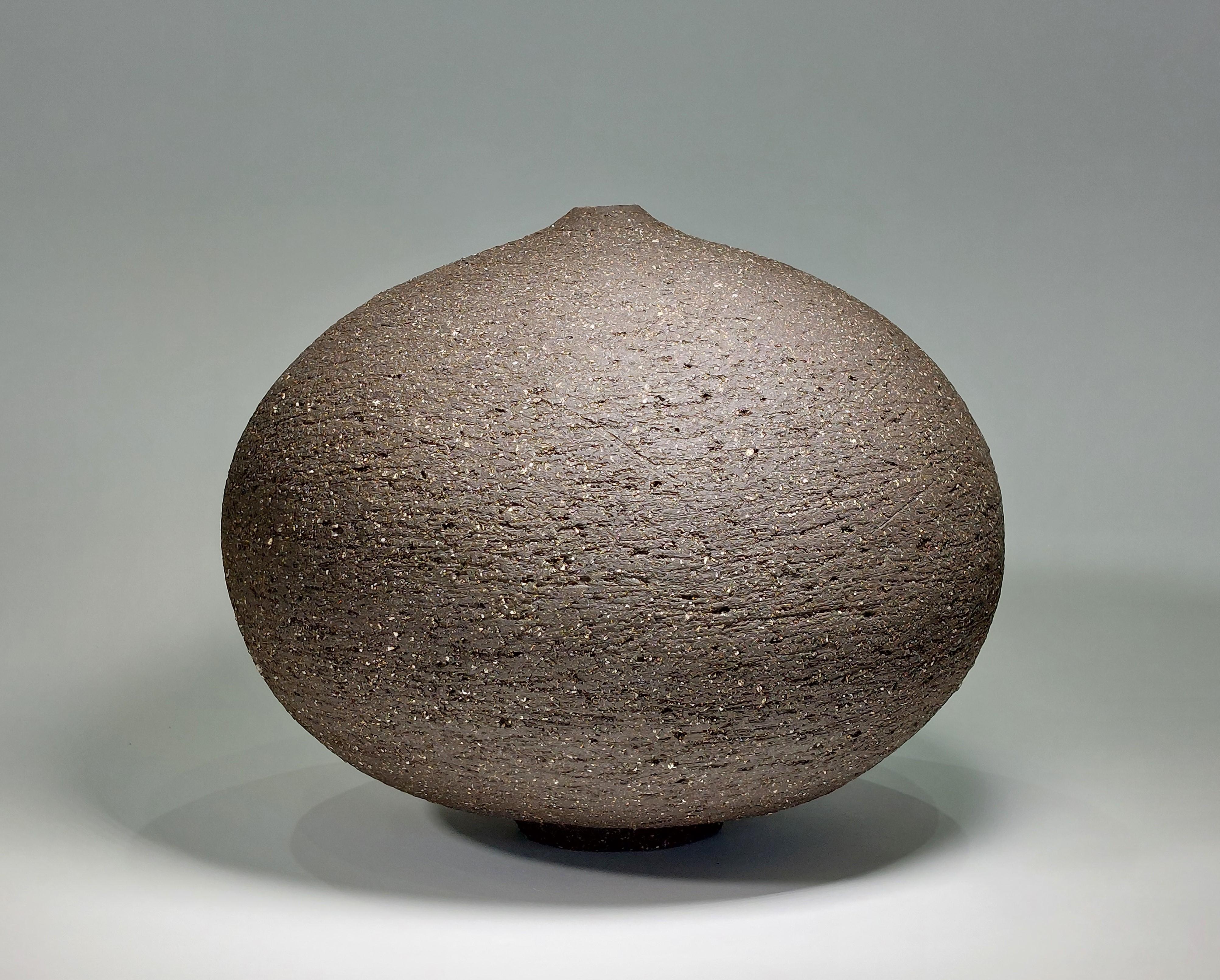 Vaso contemporaneo in ceramica nera di Rachel Peters, Grande, In magazzino.

Questo vaso è stato costruito a mano con il gres Course Vulcan Black utilizzando il metodo tradizionale dell'arrotolamento.   Raffinato e rifinito a mano per creare una
