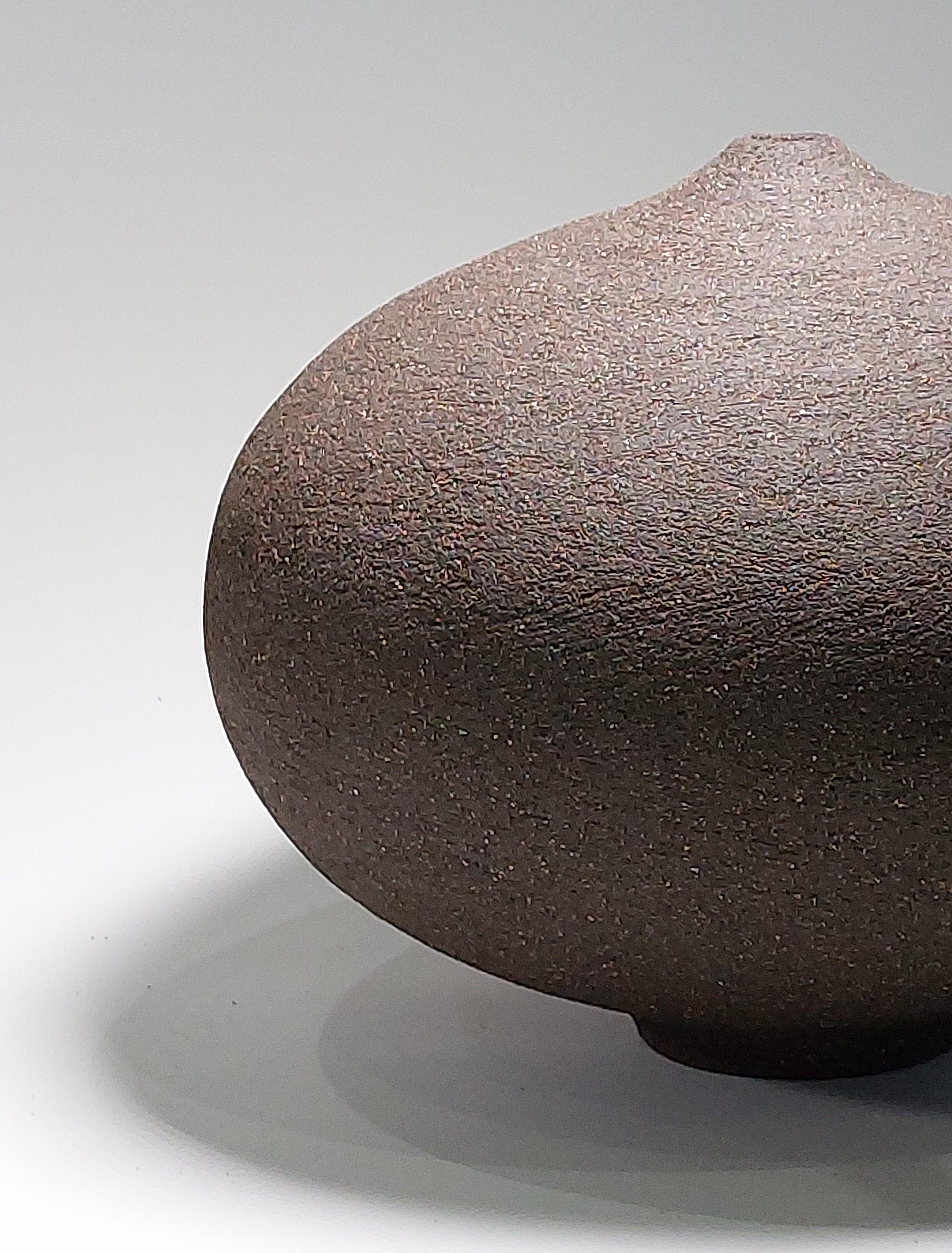 Scandinavian Modern Contemporary Black Stoneware Ceramic Vessel by Rachel Peters, Medium, In Stock. For Sale