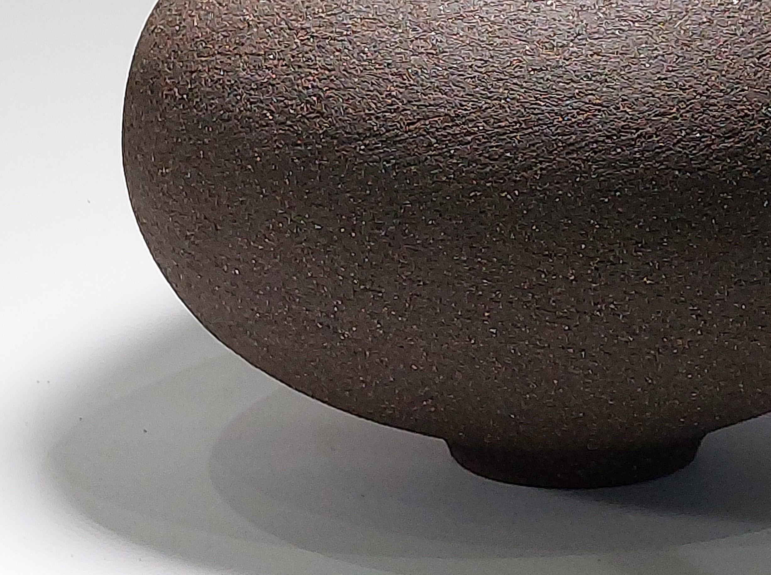 British Contemporary Black Stoneware Ceramic Vessel by Rachel Peters, Medium, In Stock. For Sale