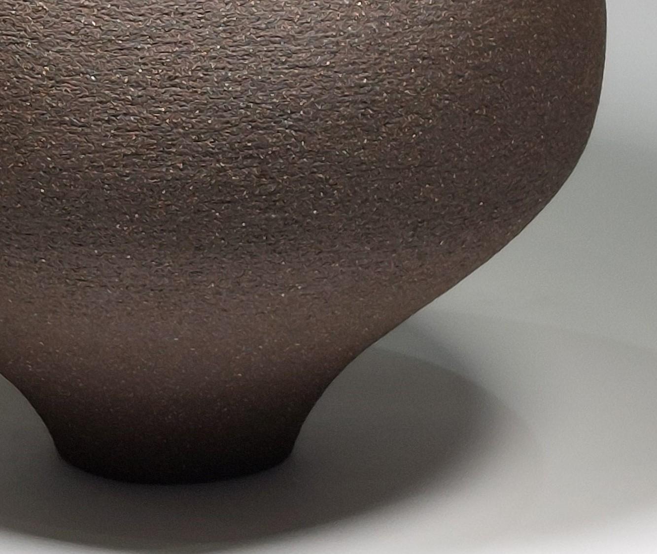 British Contemporary Black Stoneware Ceramic Vessel by Rachel Peters, Tall, In Stock. For Sale