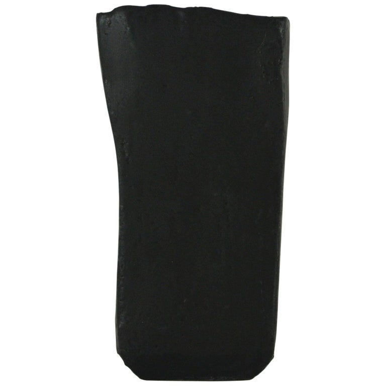 Christine Roland black stoneware vase with matte black glaze, 2018