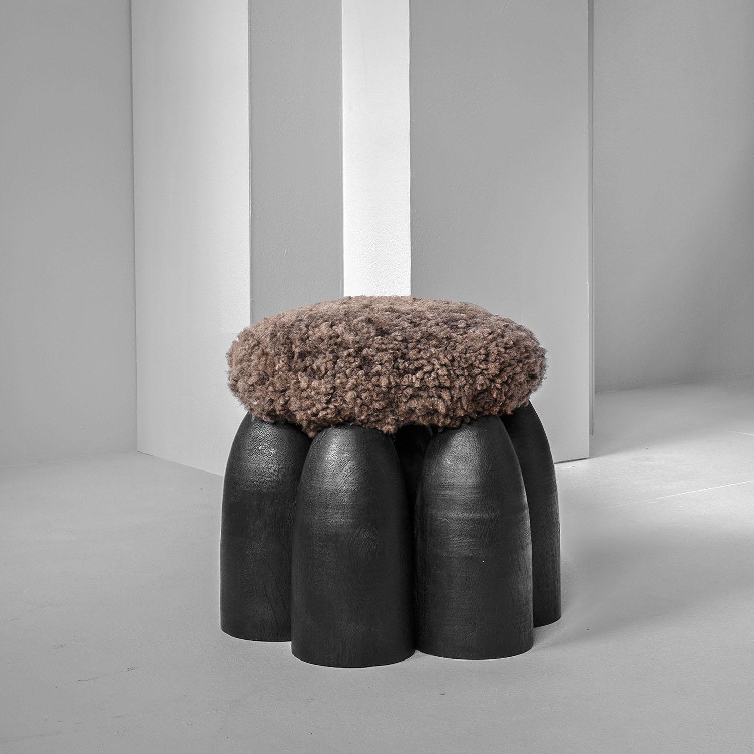 Contemporary Black Stool in Iroko Wood, Senufo by Arno Declercq

Material: Iroko wood and sheepskin by Carine Boxy
Dimensions: L 45 cm x W 45 cm x H 40 cm L / 17,7 ” x W 17,7 “ x H 15,7 “

Made by hand, in Belgium.

Arno Declercq
Belgian designer