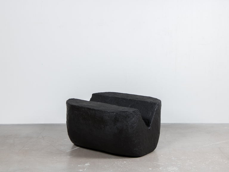 Swedish Contemporary Black Stool / Side Table in Concrete, Sten Stool by Lucas Morten For Sale