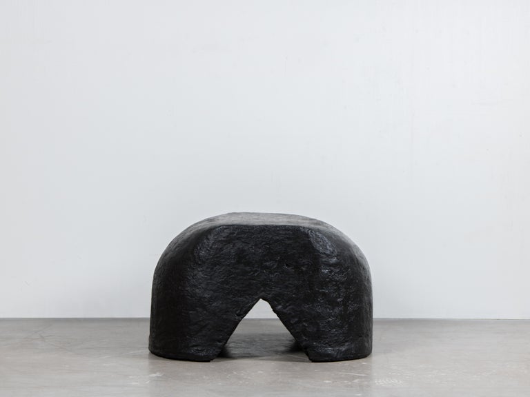 Contemporary Black Stool / Side Table in Concrete, Sten Stool by Lucas Morten In New Condition For Sale In Warsaw, PL