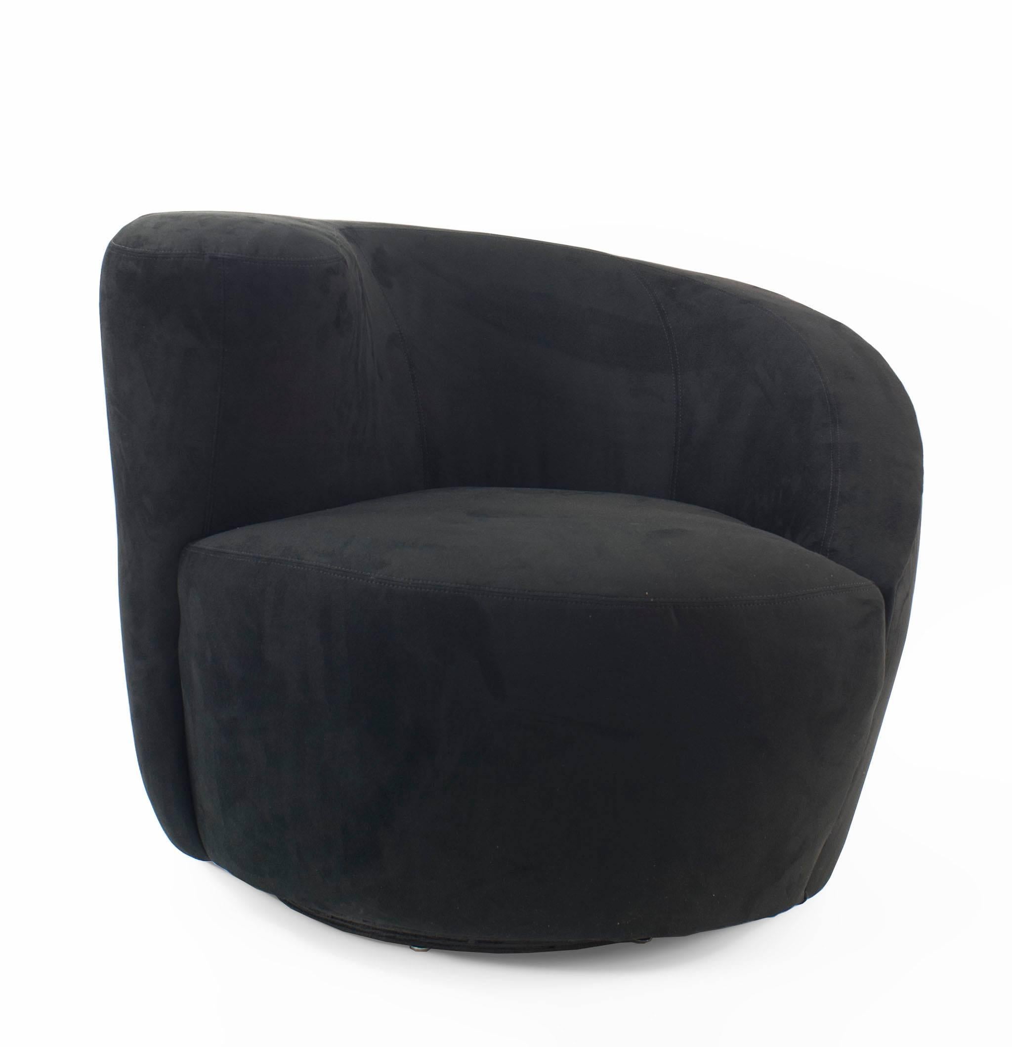 black suede chair