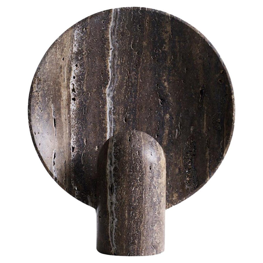 Contemporary Black Travertine Surface Sconce by Henry Wilson