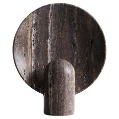 Contemporary Black Travertine Surface Sconce by Henry Wilson