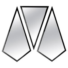 Contemporary "Black Trio Geometric Mirrors II" by Alex Drew & No One, 2023