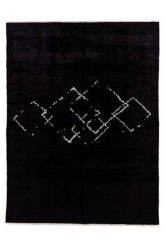 Contemporary Black Turkish Rug