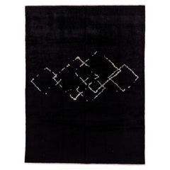 Contemporary Black Turkish Rug
