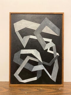 Pintura acrílica abstracta contemporánea en blanco y negro nº 1 de Henri Laborde