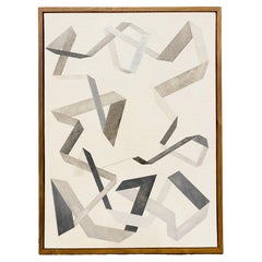 Peinture abstraite contemporaine à l'acrylique noire et blanche #2 d'Henri Laborde