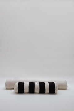 Contemporary Black & White Handwoven Cushion / Bolster for on Your Bed or Sofa